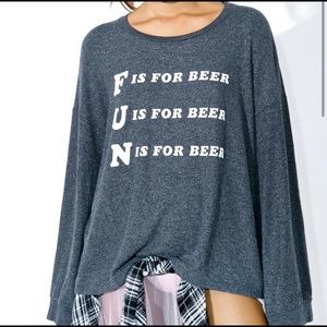 Wildfox FUN is for Beer crewneck sweatshirt